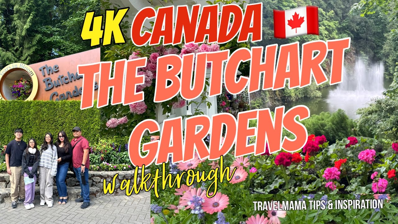 ПРЕКРАСНЫЕ САДЫ МИРА - САДЫ БАТЧАРТ | ПЕШЕХОДНАЯ ЭКСКУРСИЯ 4K ПО КАНАДЕ 🇨🇦