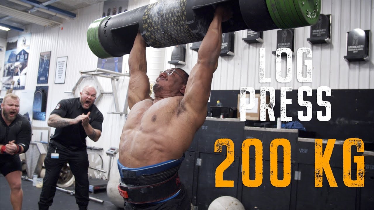 444lb/200kg LOG PRESS PR! LARRYWHEELS AND THOR!