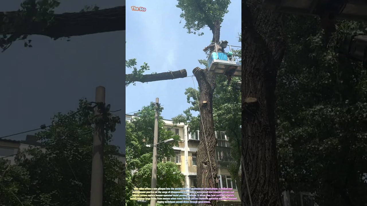 Watch an Arborist Drop a Massive Branch from a Cherry Picker with a Chainsaw! 🌳🪚