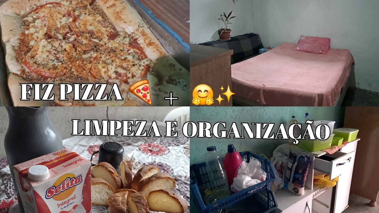 ROTINA na NOSSA CASA de 3 CÔMODOS | Fiz PIZZA + MOSTREI limpando e ORGANIZANDO | ✨️❤️