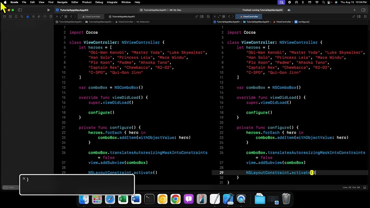 macOS Development with AppKit - 26 - NSComboBox
