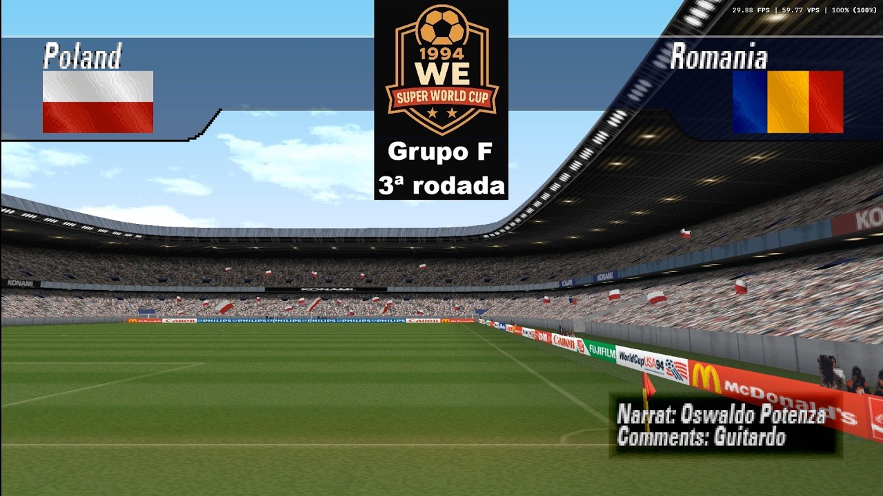 POLÔNIA X ROMÊNIA | SUPERCOPA DO MUNDO WE 1994 | GRUPO F | 3ª RODADA