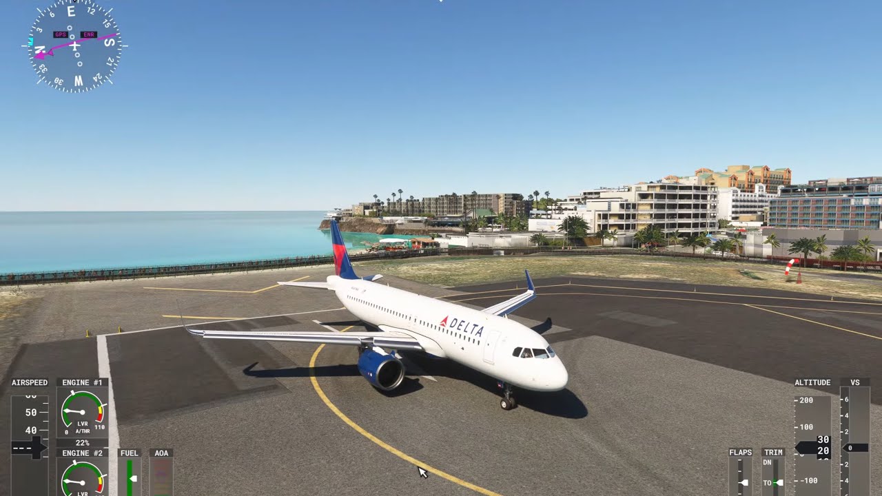 Delta Airlines ~Airbus A320 ~ N347NW ~ St Maarten to New York JFK ~ TNCM to KJFK ~ Take Off ~ MSFS20