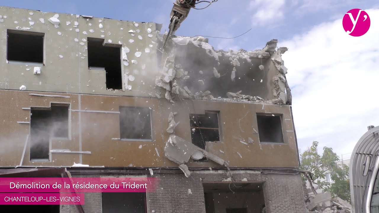 Démolition de la résidence du Trident à Chanteloup-les-Vignes