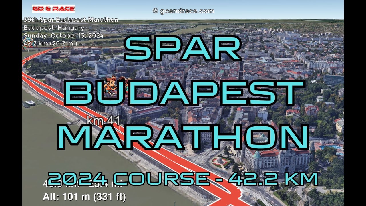 39th Spar Budapest Marathon (2024): fly over the marathon course! Video of the race path.