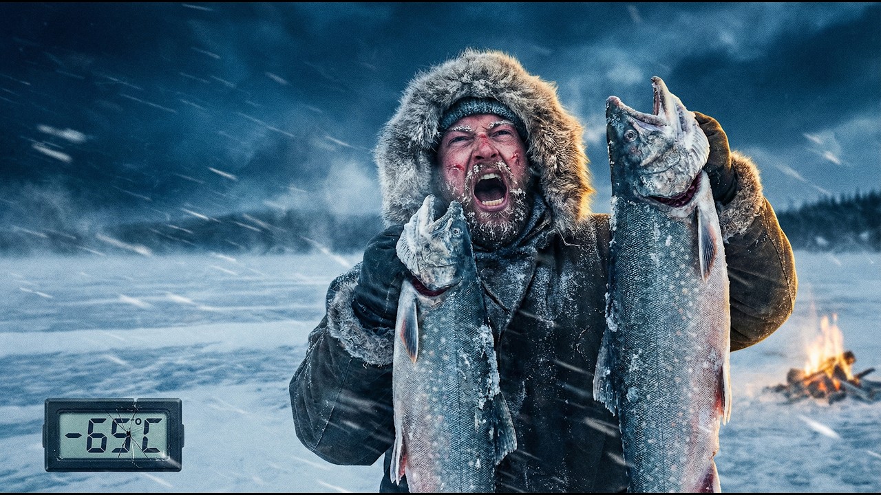 Brutal Arctic Survival: Catching Fish in Deadly Cold | -65C Survival