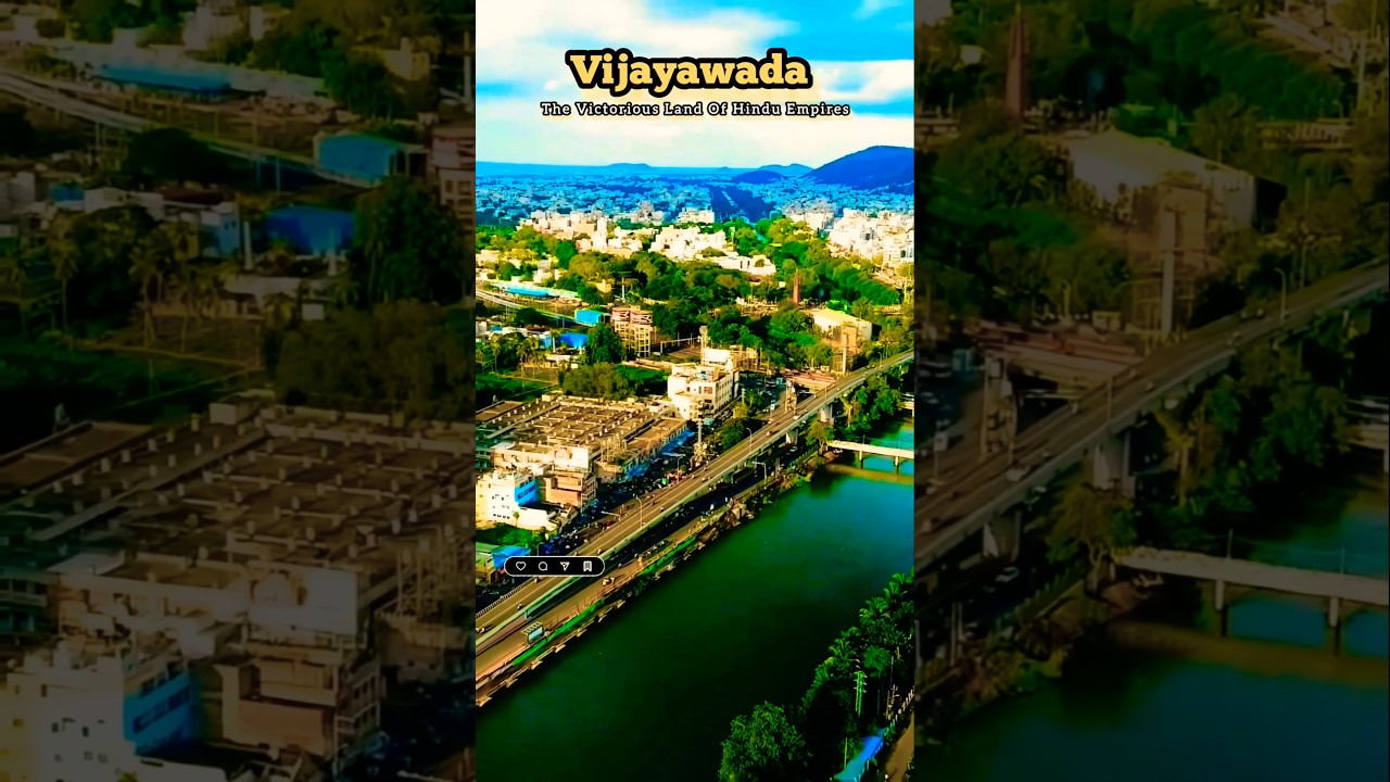 Vijayawada City - The Land Of Victory | Vijayawada City Drone View | Vijayawada City Status #shorts