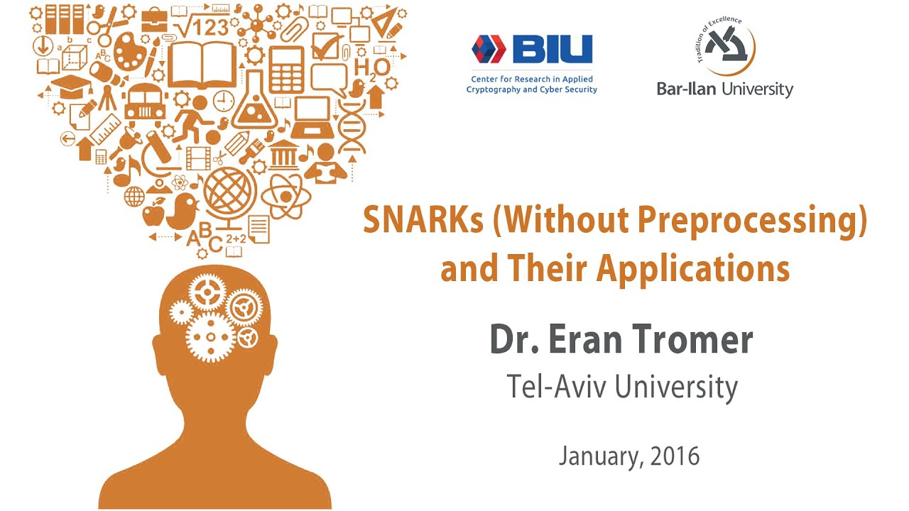 Dr. Eran Tromer: SNARKs with Preprocessing