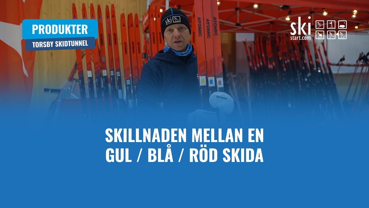 Skistart-Henrik förklarar skillnaden mellan en gul/blå/röd skida från Atomic