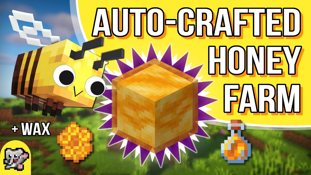 Bee Farm Auto-Craft Honey Blocks & Wax | Minecraft Farm Tutorial | BEDROCK MCPE XBOX PS SWITCH