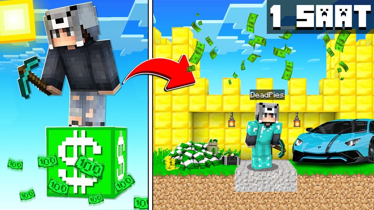 MİLYONER TEK BLOK FİLMİ 😱 - Minecraft