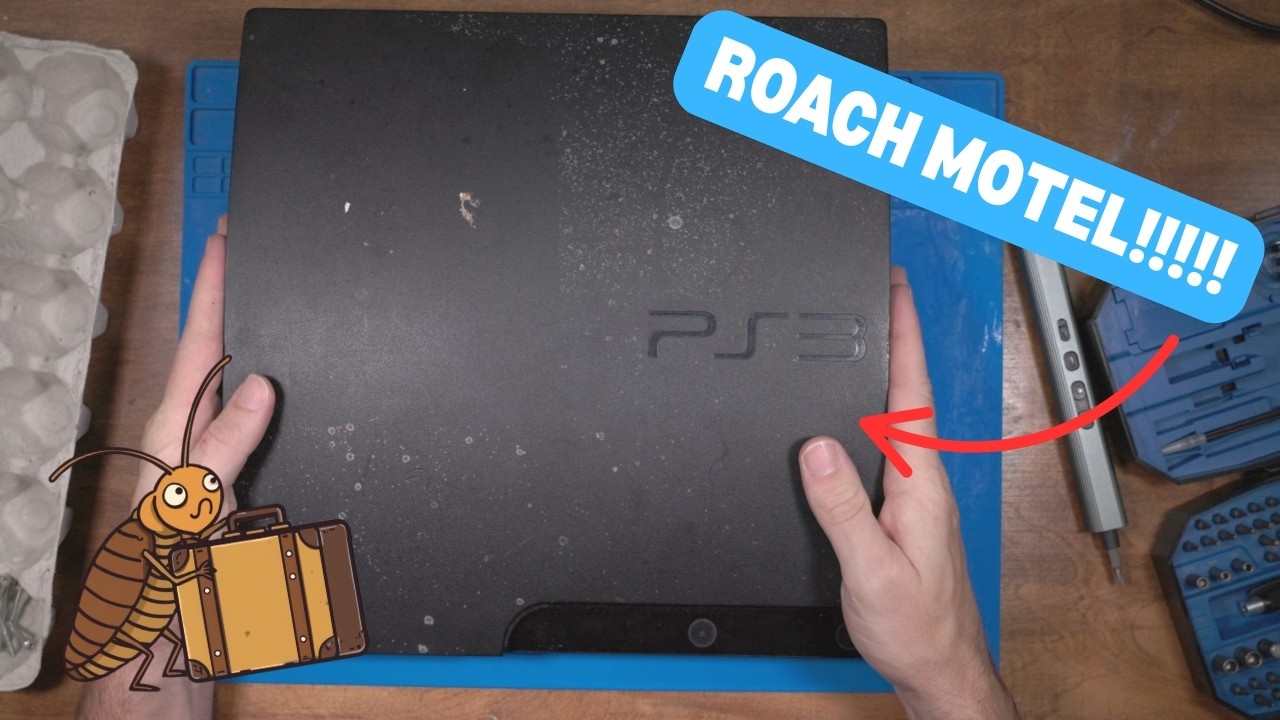 Не ожидал увидеть такую ​​колонию тараканов внутри PS3. Давайте её вычистим!!!