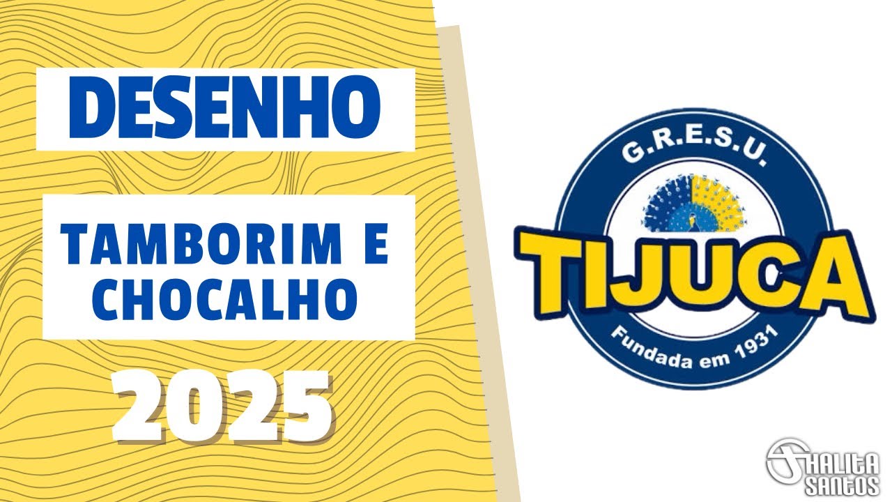 Desenho de Tamborim e Chocalho - Unidos da Tijuca - Carnaval 2025