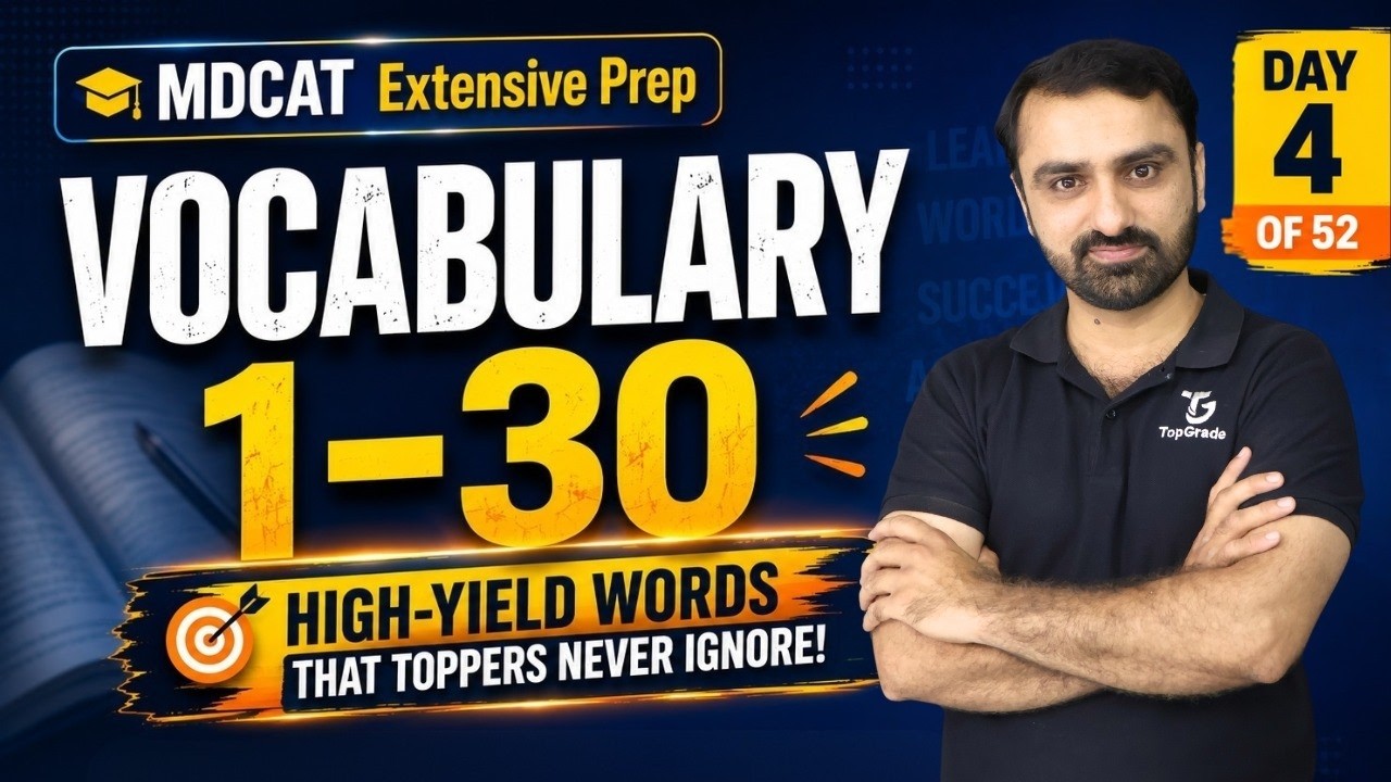 MDCAT English | Vocabulary 1-30 | Day 4/52 | Extensive Prep | Concepts Masterclass