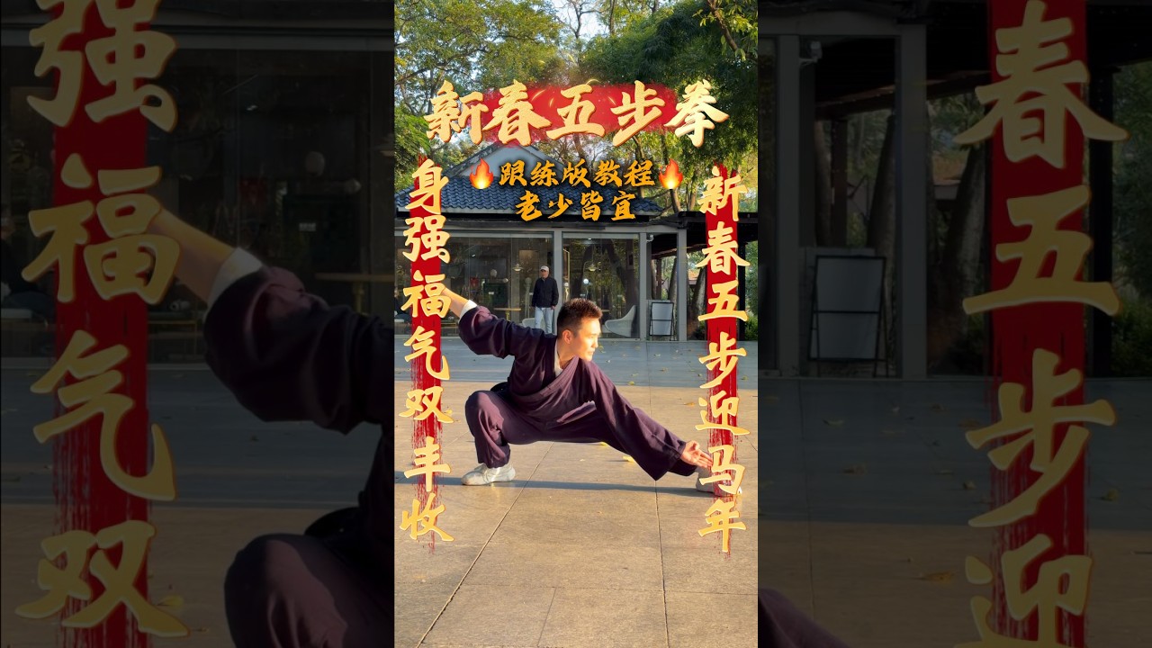 Shaolin Five-Step Fist — Foundation Training #kungfu #shaolin #martialarts