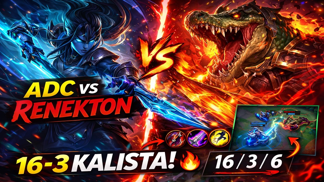 16/3 Kalista vs Renekton on Baron Lane! 🔥 | Wild Rift (Arctic Arrow)