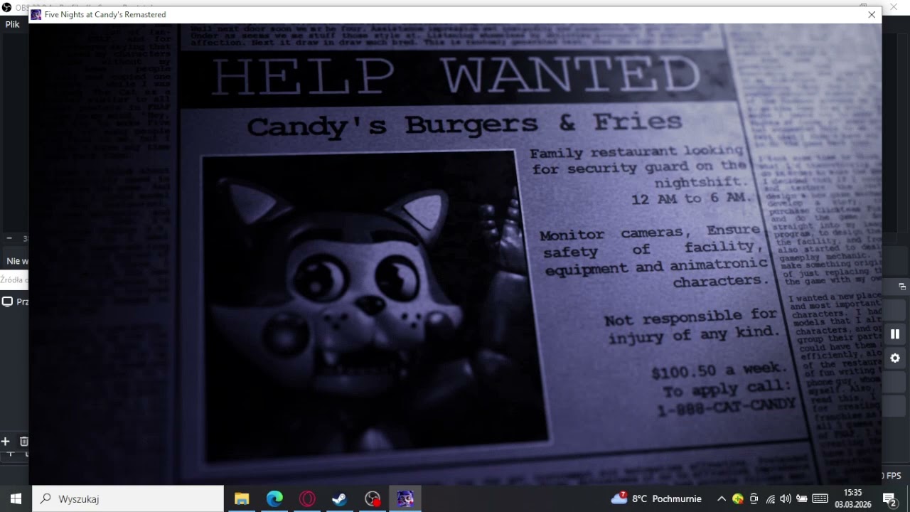 DROGA DO BYCIA NAJLEPSZYM GRACZEM FNAC PIERWSZA NOC | Five Nights at Candy's