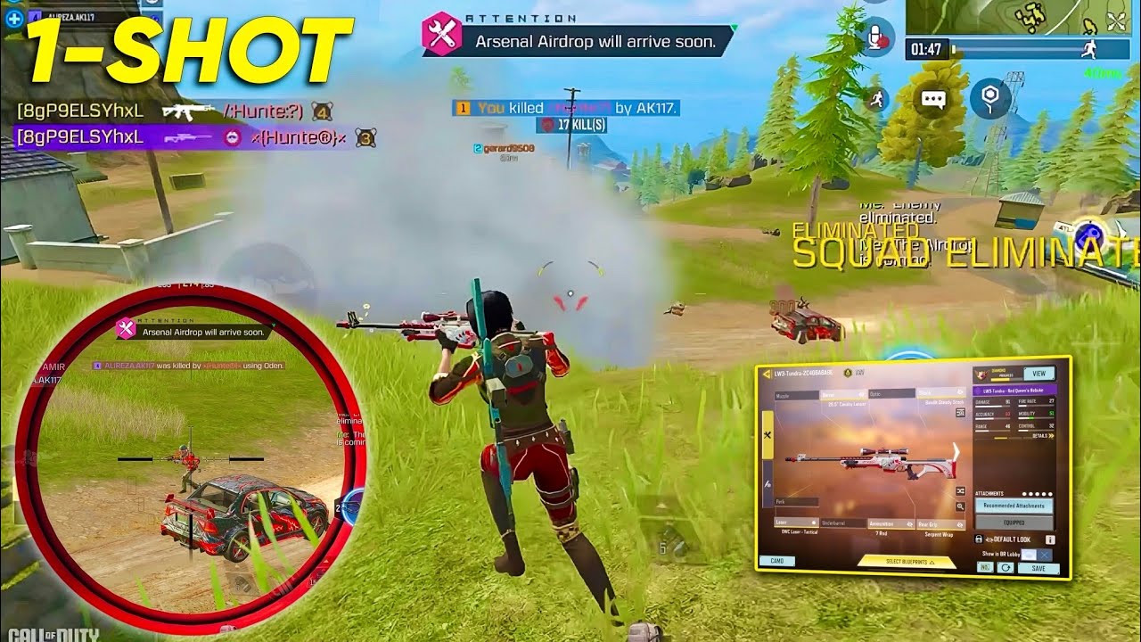 BEST 1-SHOT LW3 TUNDRA GUNSMITH CODM BR | 26 KILLS SNIPER GAMEPLAY COD MOBILE