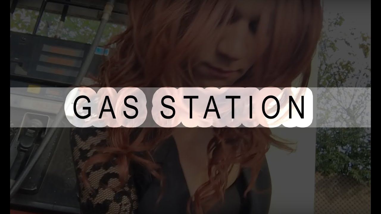 Wearing my RED WIG to the GAS STATION - Crossdressing Husband