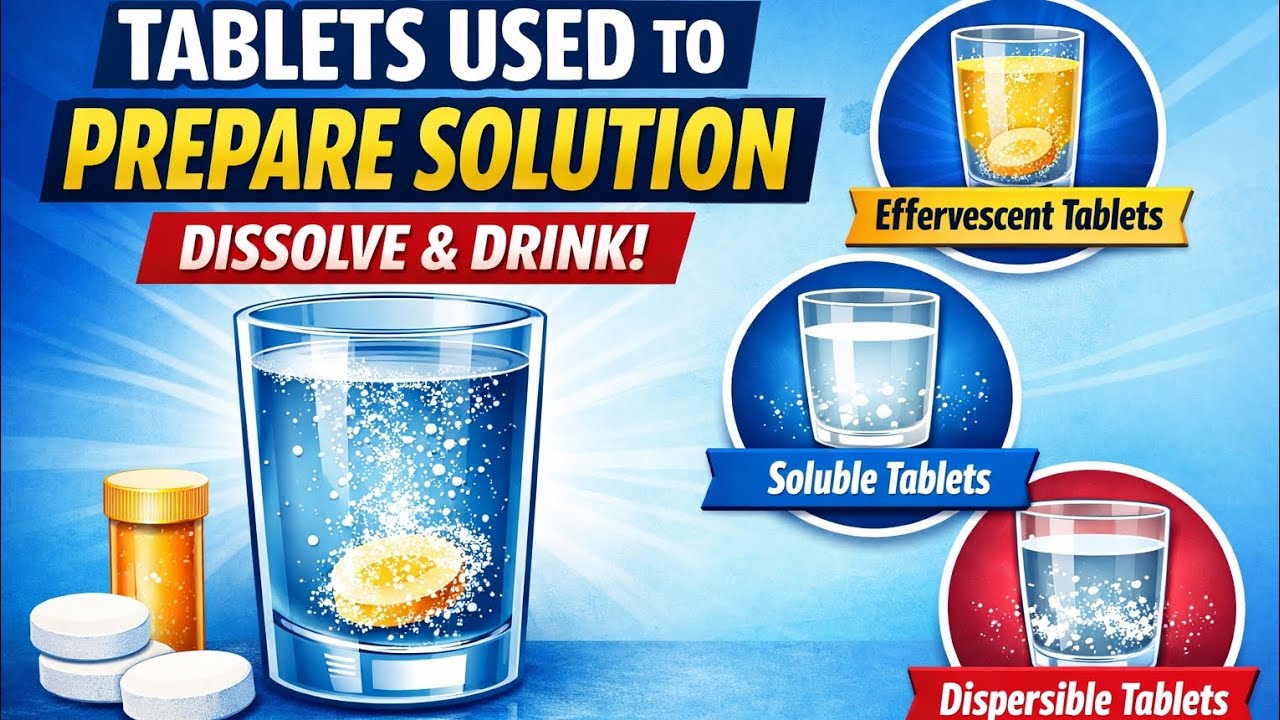 Tablets Used to Prepare Solution | Effervescent, Soluble & Dispersible Tablets Explained