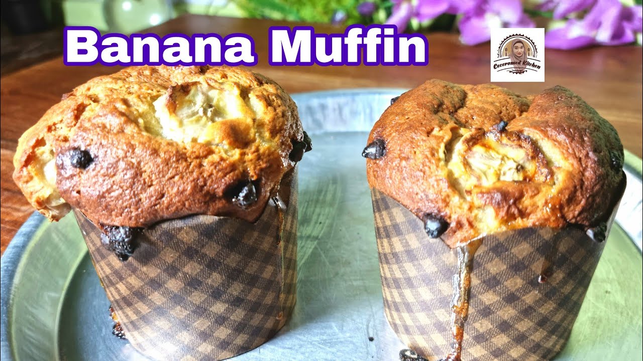 Banana Muffin, Cuma Diaduk Pake Garpu. Lembut, Harum Pisang.