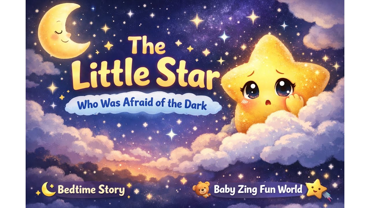 The Little Star Who Was Afraid of the Dark 🌟 | Kids Bedtime Story | Baby Zing Fun World