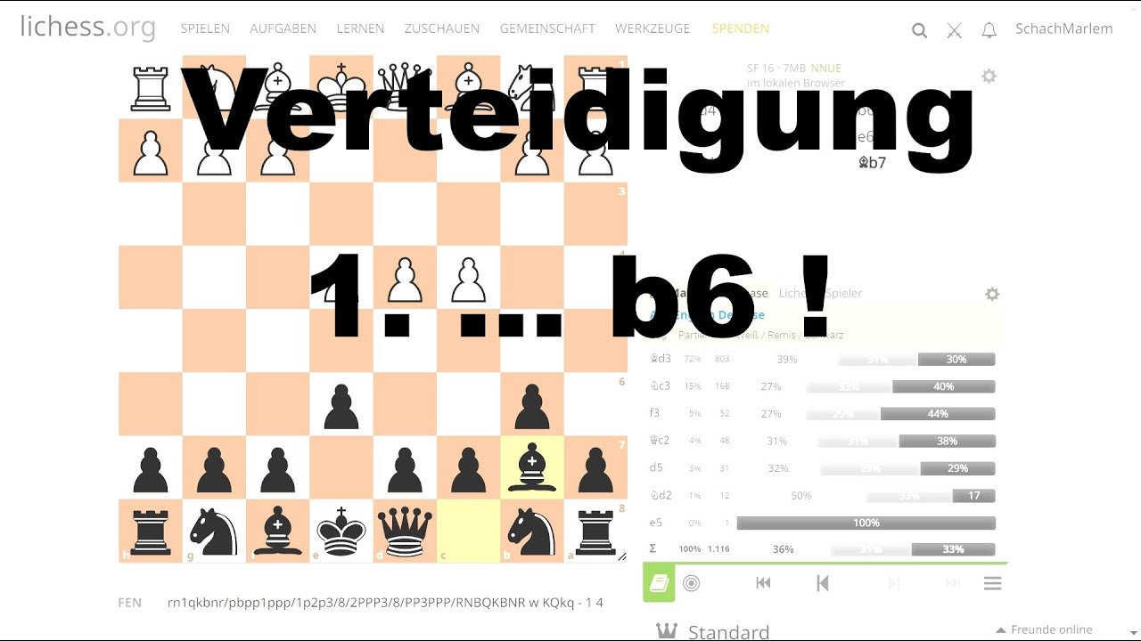 Die Owen Verteidigung / Englische Verteidigung / 1. ... b6 ! Alle Ideen und wichtige Varianten
