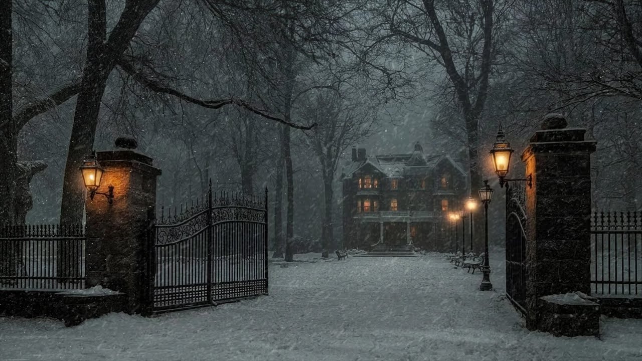 “Through the Open Gates of Winter — A Snowy Path into Quiet Thought” | Dark Academia Ambience