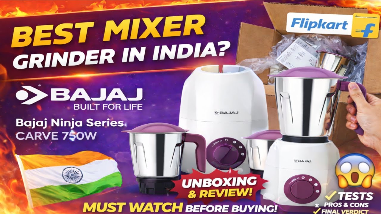 👉 Bajaj Mixer Grinder Open Box Delivery 😱 Ninja Carve 750W Unboxing & Honest Review