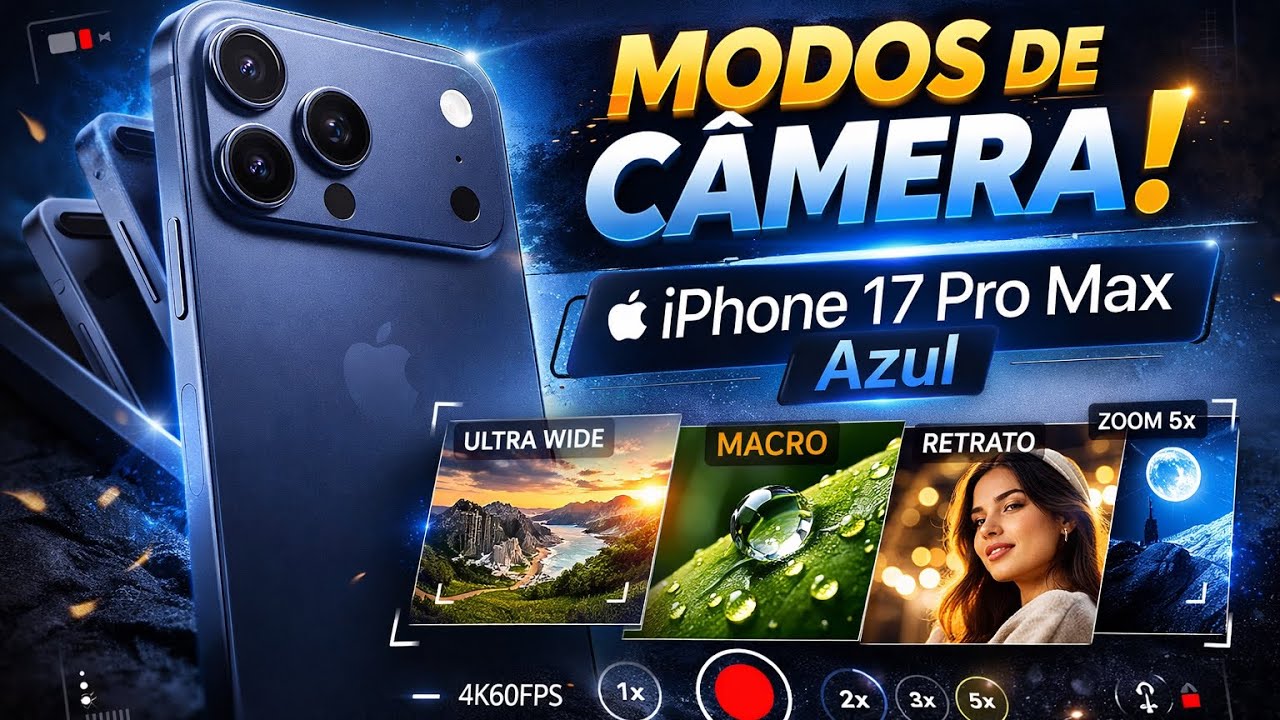iPhone 17 Pro Max Azul: testei os modos de câmera