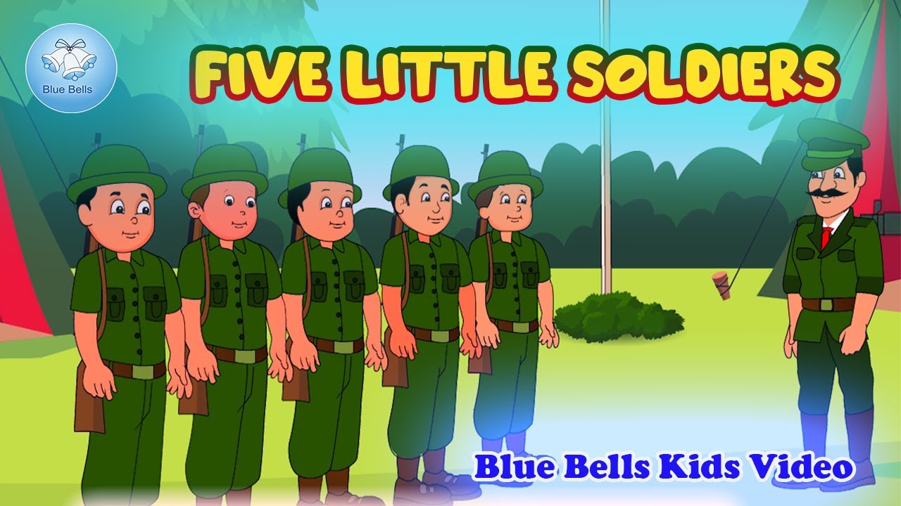 Five Little Soldiers I English Rhymes for Kids | Play with Rhymes - 3 | Blue Bells Kids Video