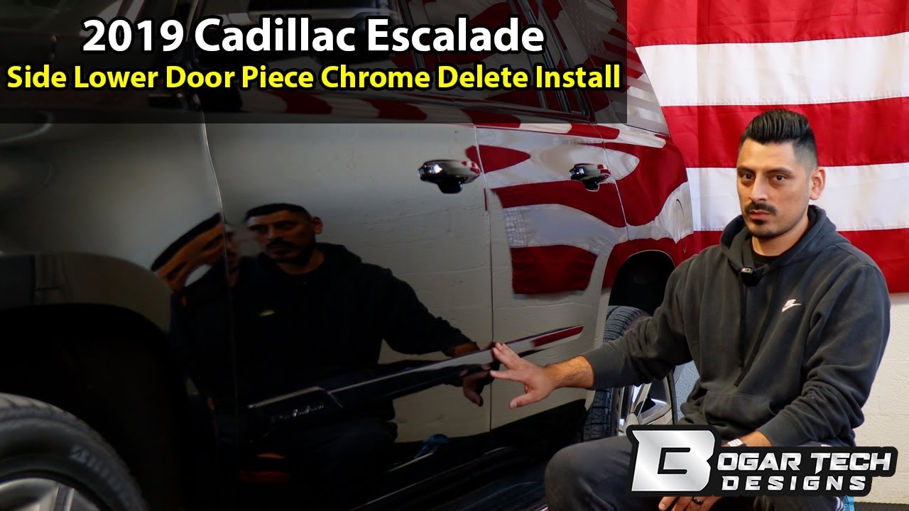Cadillac Escalade 2015-2020 Side Lower Door Piece Chrome Delete Install