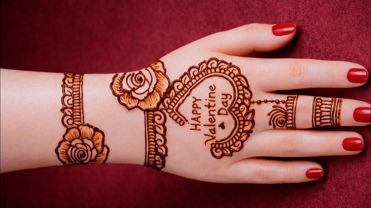 Heart Shape Valentine Mehndi ❤️ Cute & Trendy Mehndi Design। Valentine day special mehndi design 