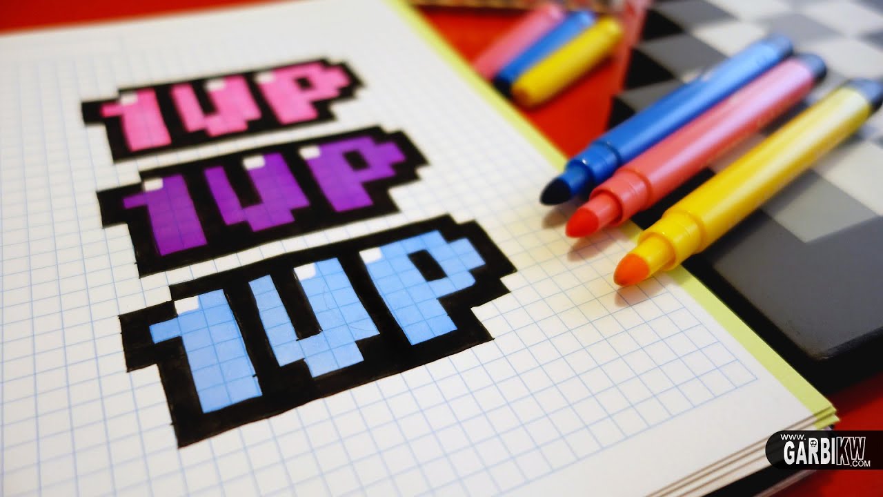 Handmade Pixel Art - How To Draw 3 Ups #pixelart