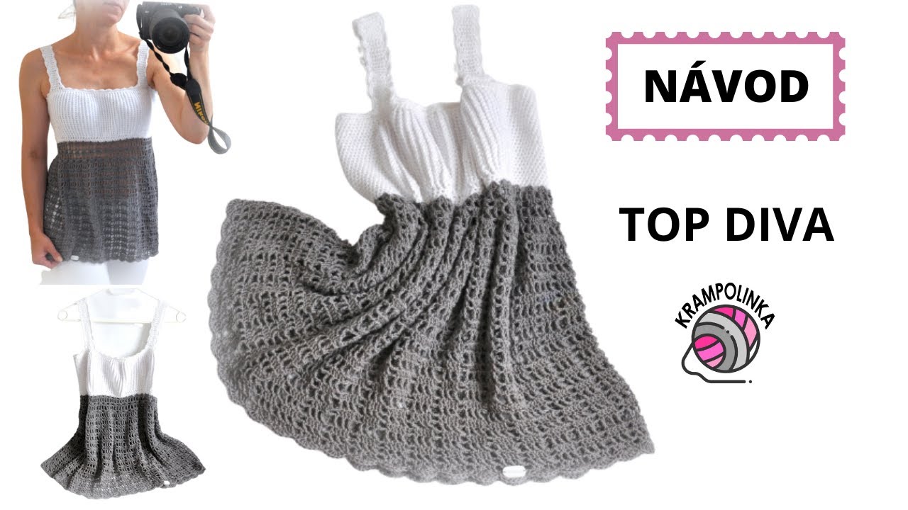 Háčkovaný TOP DIVA