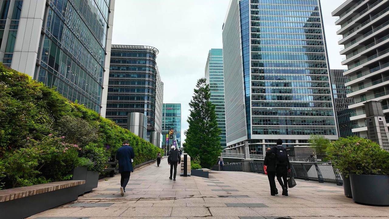 [4K] Canada Square | Jubilee Park | Canary Wharf | London Walk