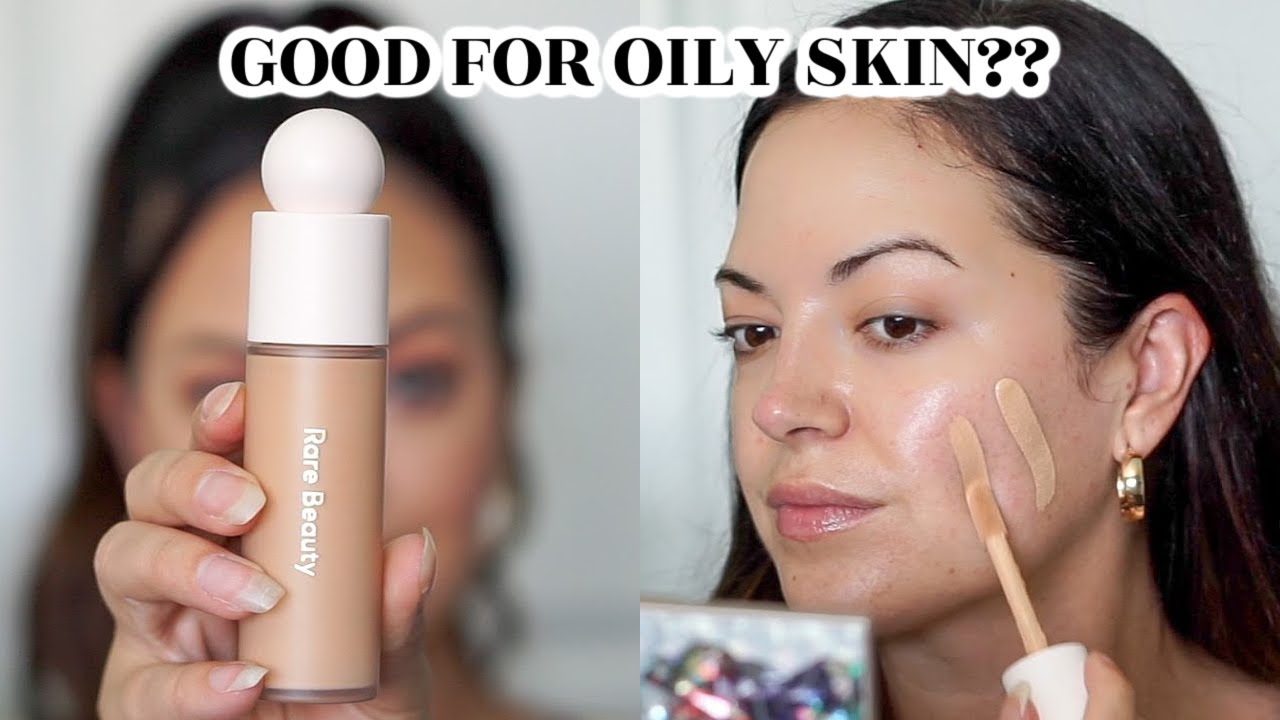 *NEW* SELENA GOMEZ'S RARE BEAUTY FOUNDATION REVIEW & 6 HR WEAR TEST ON OILY SKIN