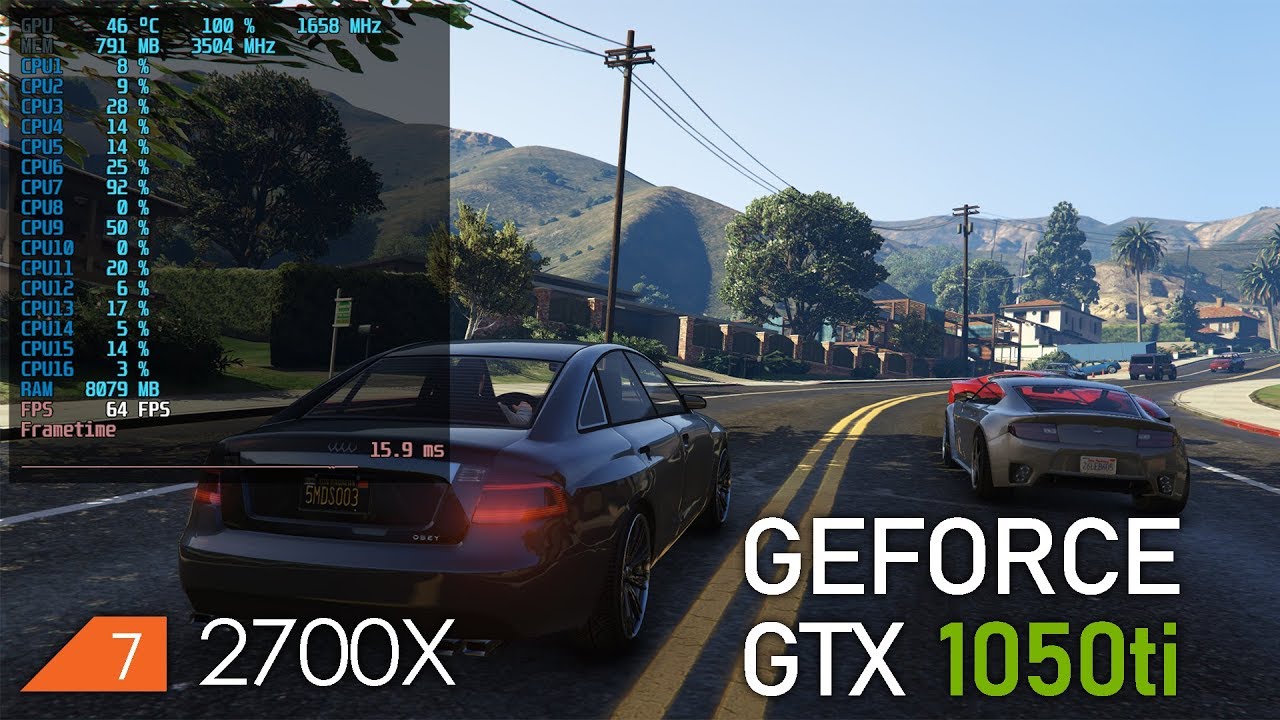 Ryzen 2700X GTX 1050ti GTA V 1080p FPS Test (Reupload)