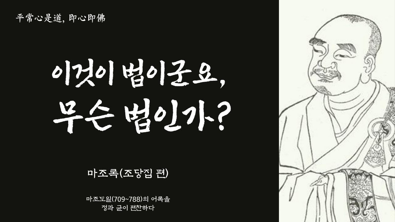 생각의 틀을 바꾸는 한마디 60 | 마조록(조당집 편)-8대 조사 마조도일(709~788)의 어록 축약판