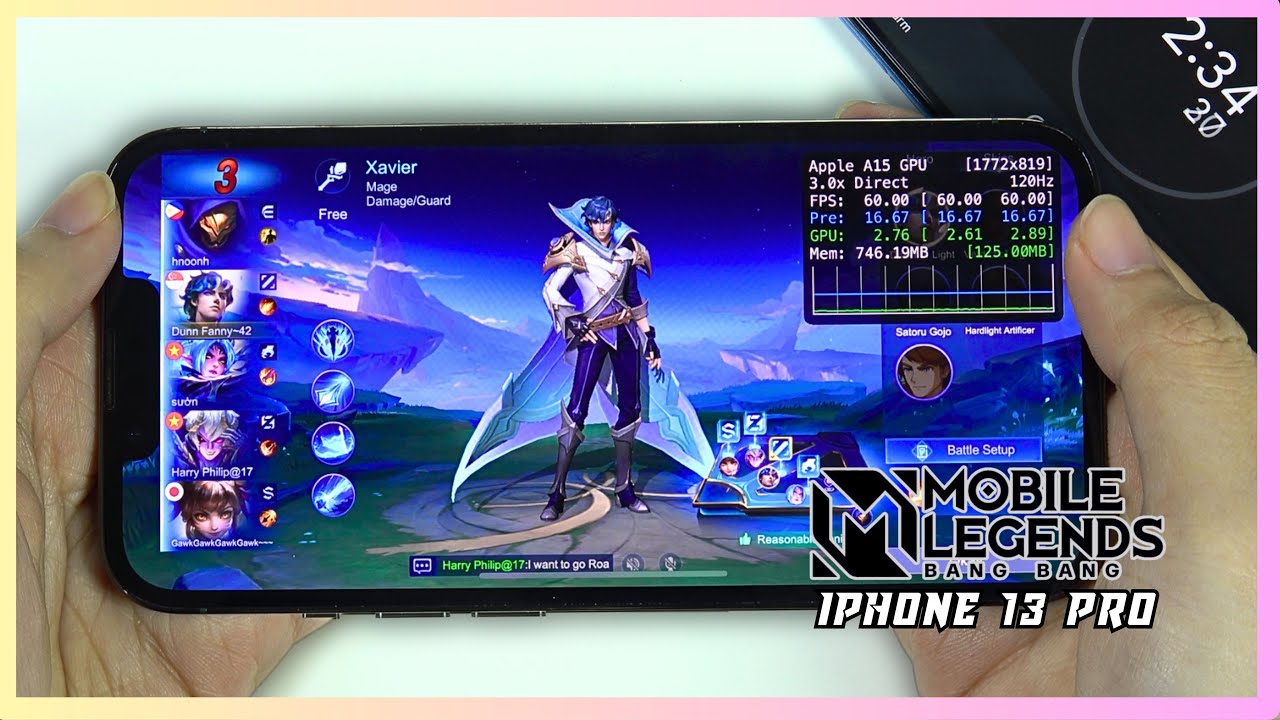 iPhone 13 Pro Mobile Legends Gaming test MLBB Update | Apple A15 Bionic, 120Hz Display