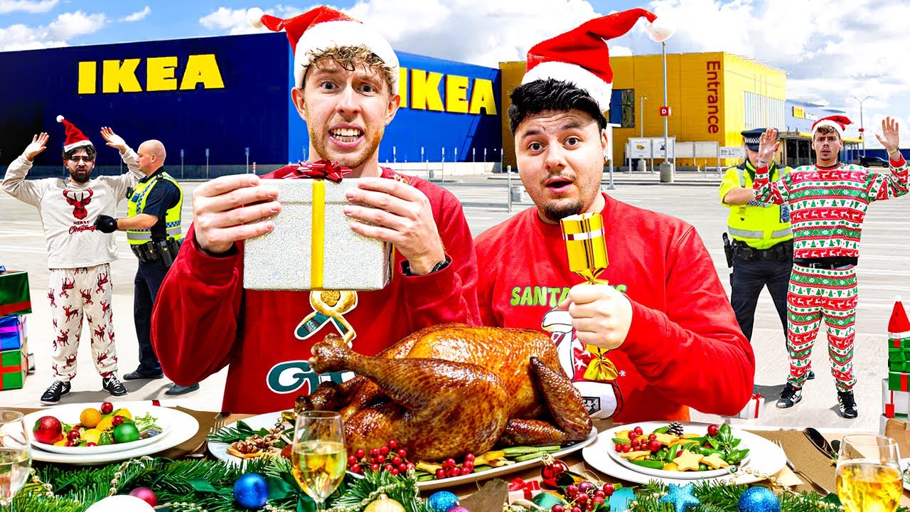 Christmas Dinner In IKEA Until We Get KICKED OUT