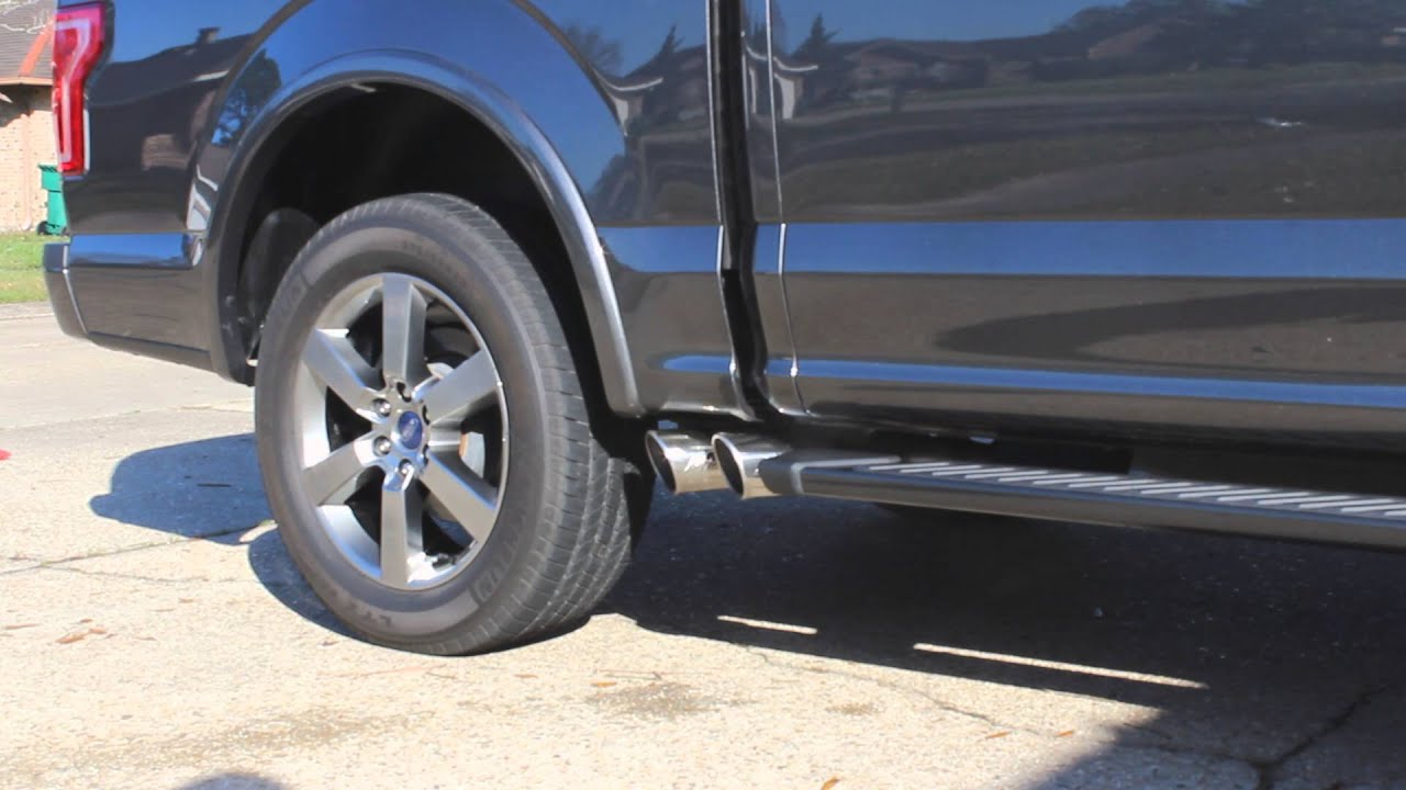 2015 F150 5.0 MBRP SIDE EXHAUST with a few revs!
