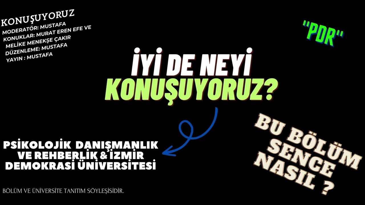 Konuşuyoruz: PDR ve İzmir Demokrasi Üniversitesi (4 Yıllık) w/@IzmirDemokrasiUniversitesiPDRT