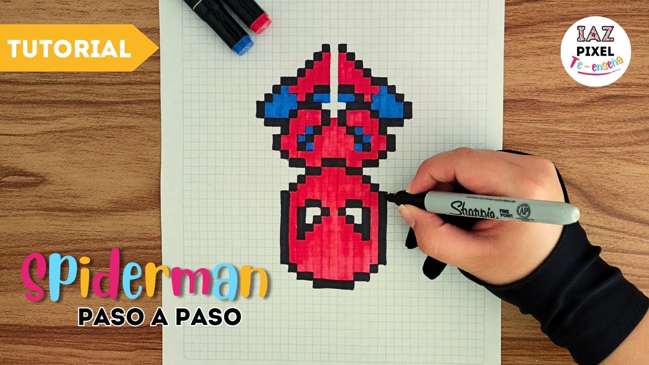Como dibujar a SPIDERMAN en PIXEL ART – Tutorial paso a paso