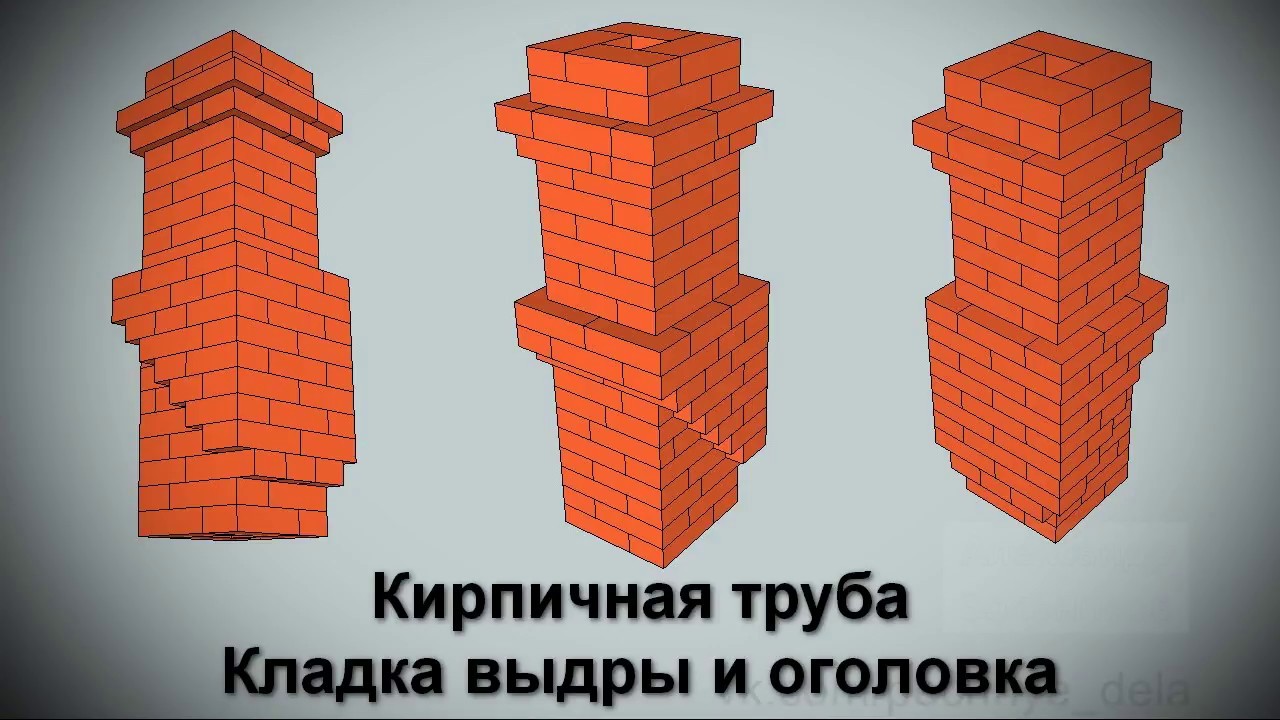 Кирпичная труба  Кладка выдры и оголовка