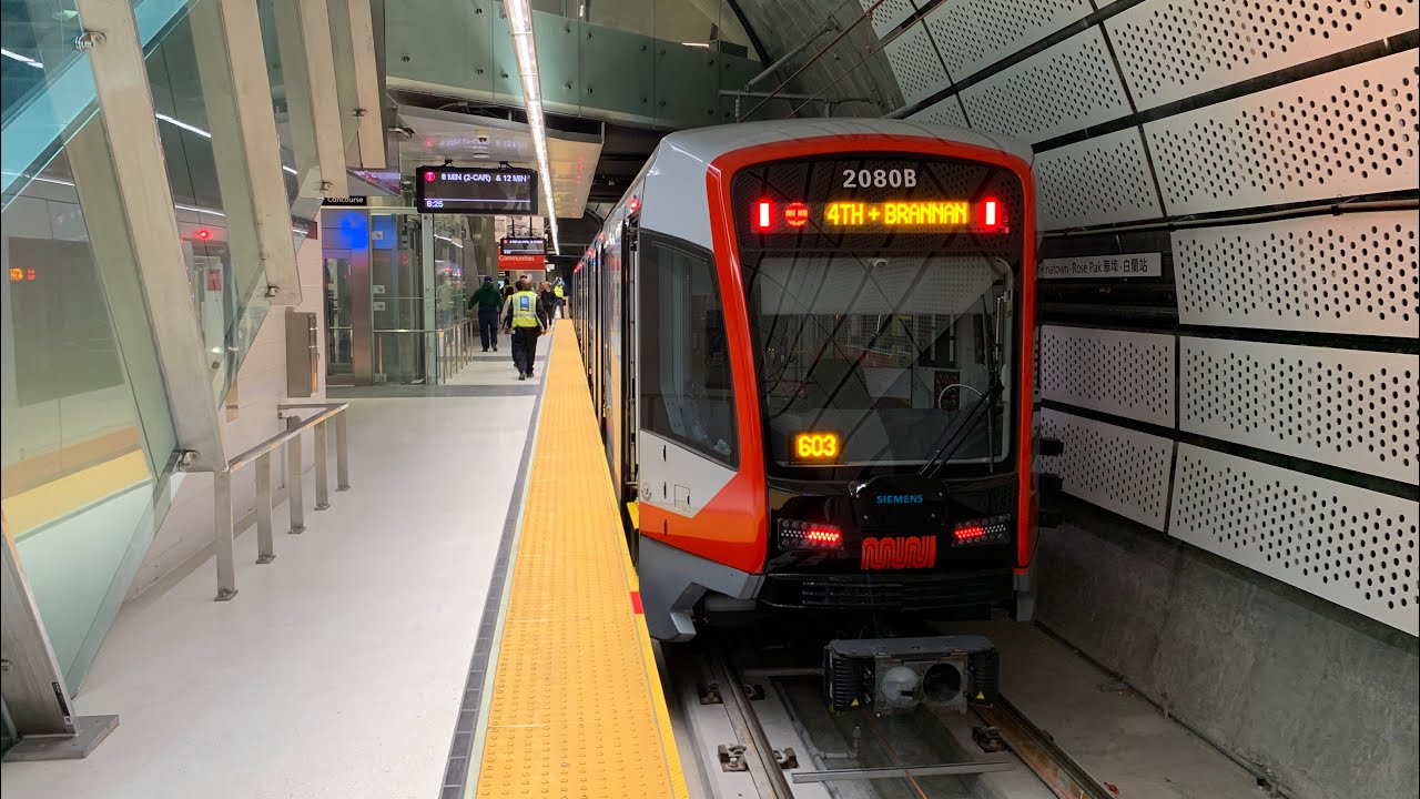 First-Ever Northbound Train! SF MUNI #2022 on T Central Subway Special Weekend Shuttle
