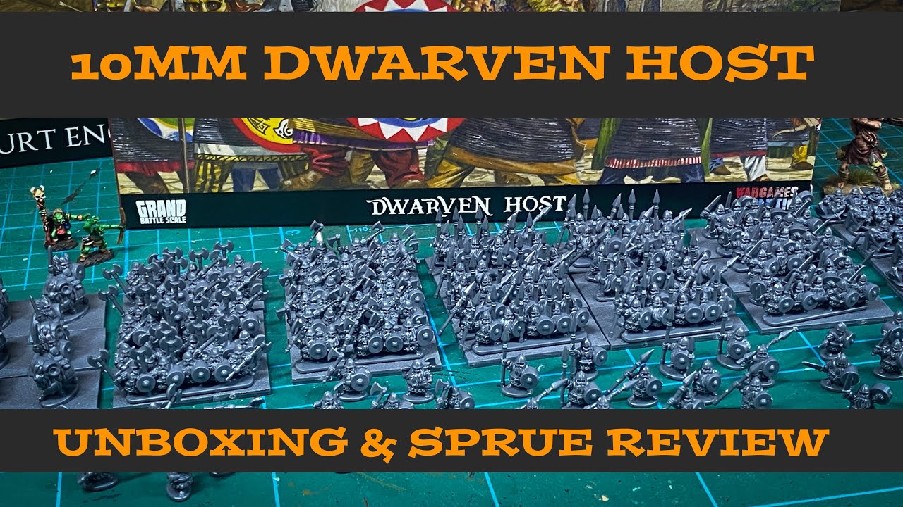 10mm Dwarven Host Unboxing Wargames Atlantic Grand Battles WARMASTER Five Armies Scale Comparisons.