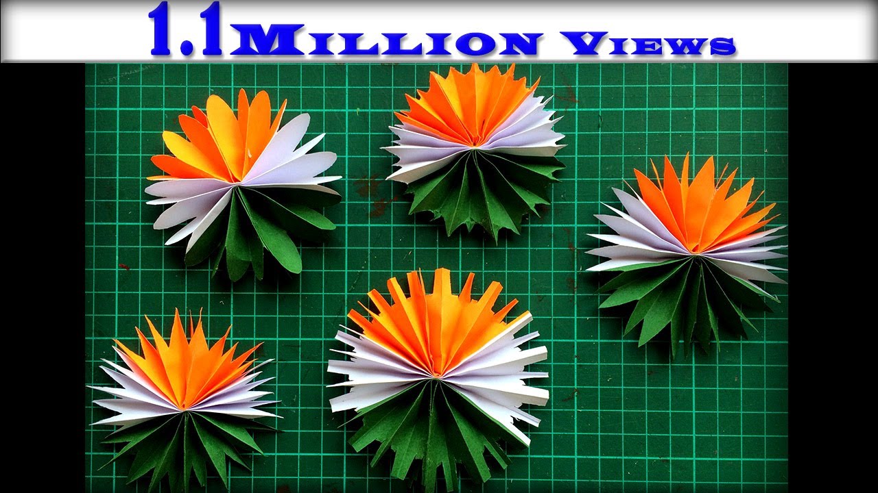 DIY Paper Flower Making | Tricolor | Republic Day Craft | Independence Day Craft | 2021