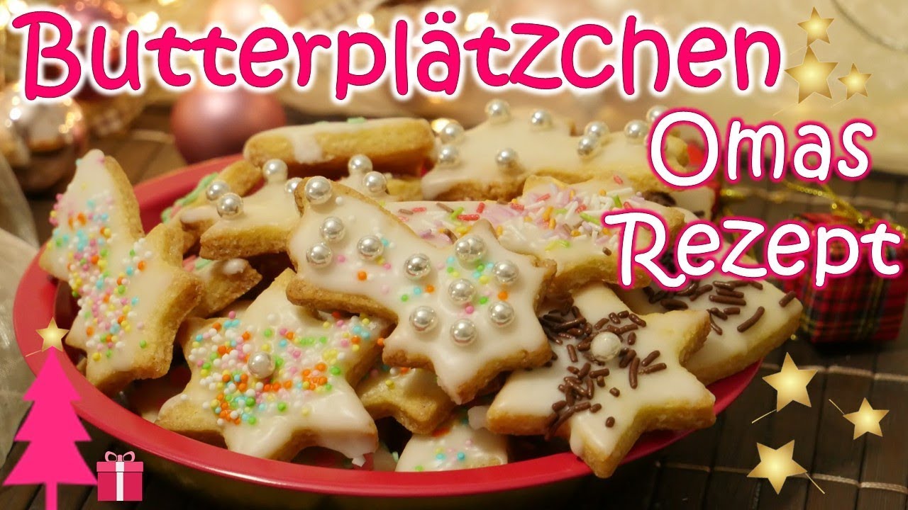 Omas Butterplätzchen | Ausstechplätzchen | Weihnachtsplätzchen mit Zuckerguss