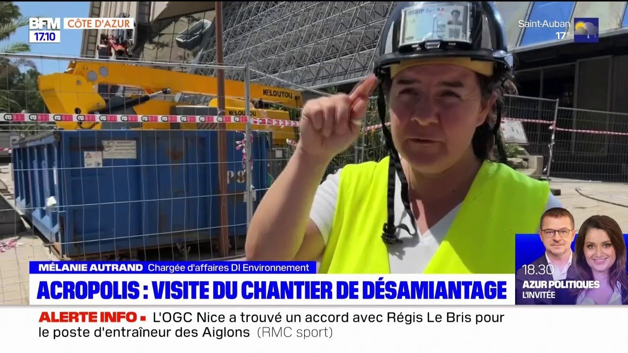 Visite du chantier de d&eacute;samiantage du palais Acropolis &agrave; Nice